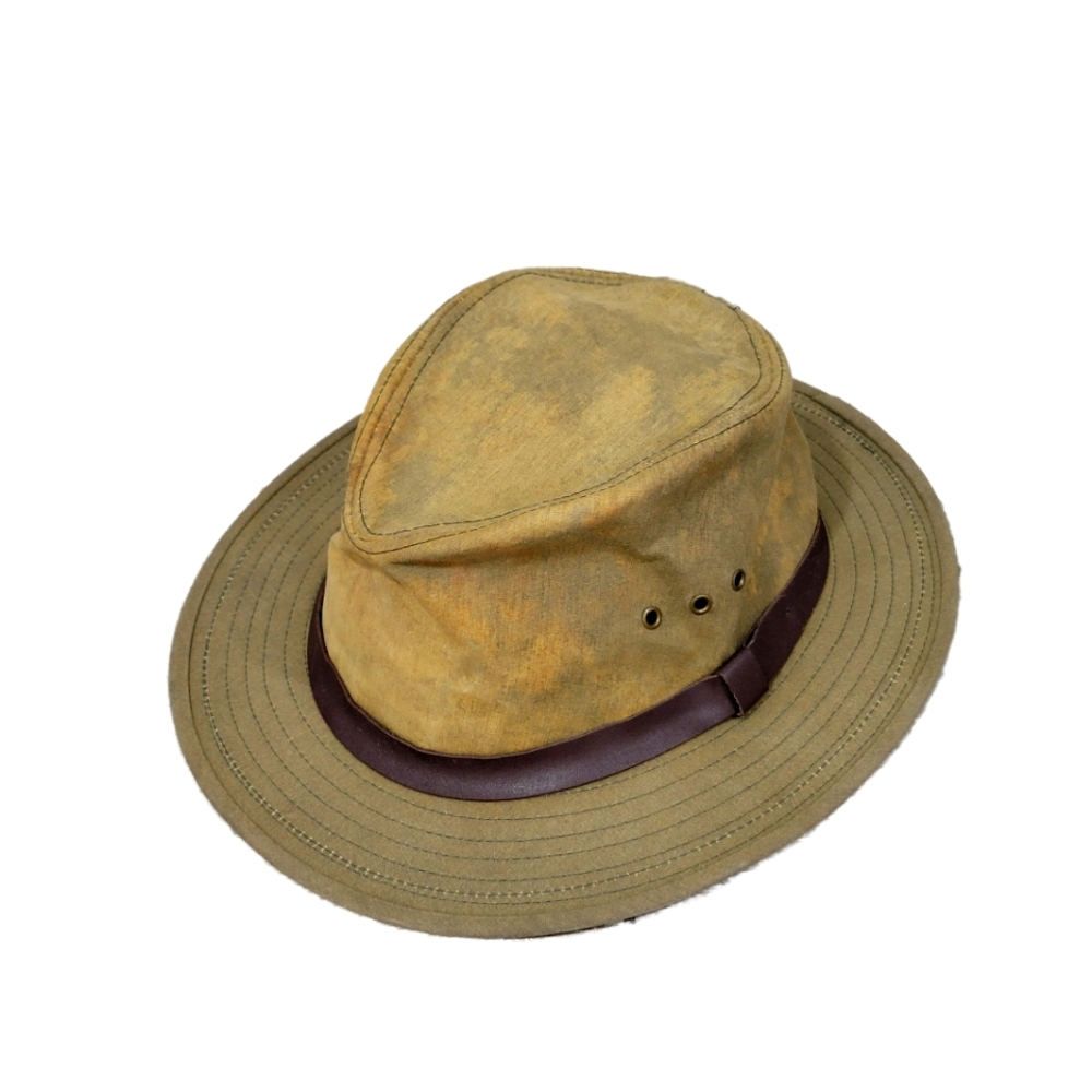 Vintage C.C. FILSON Co. Tin Cloth  Bonded Leather Packer Hat